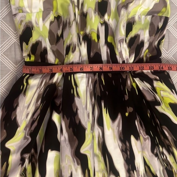 Taylor Green and Black Abstract Mini Dress - Picture 5 of 11
